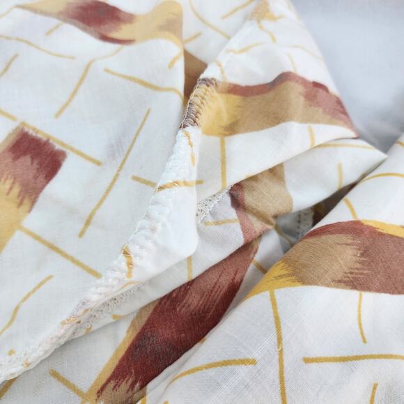 Vintage Cannon Monticello No Iron Full Sheets Top Bottom GEOMETRIC Brown Cowboy - Picture 2 of 6